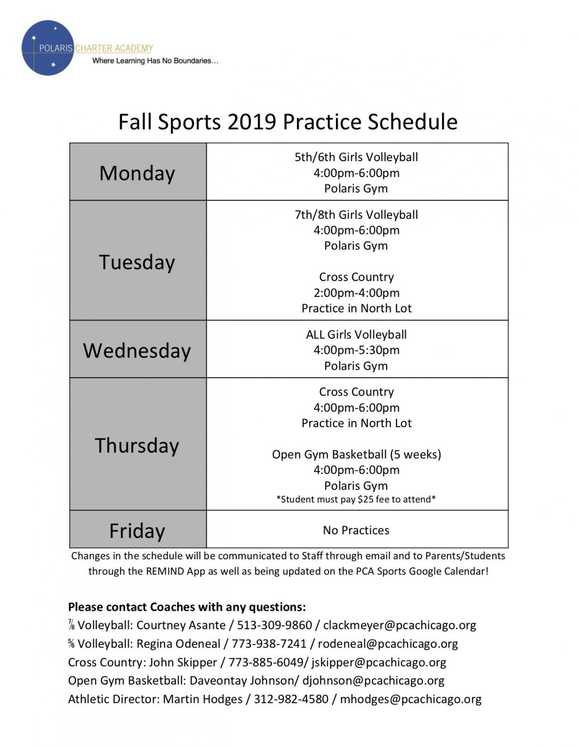 Fall Sports Polaris Charter Academy